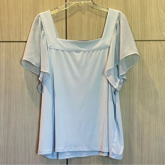 Calvin Klein Blue Square-neck Blouse XL - Picture 1 of 6